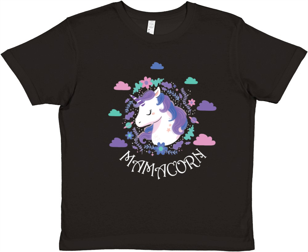 Unicorn Womens Funny Mamacorn Unicorn Costume Mom Premium Kids Crewneck T-shirt