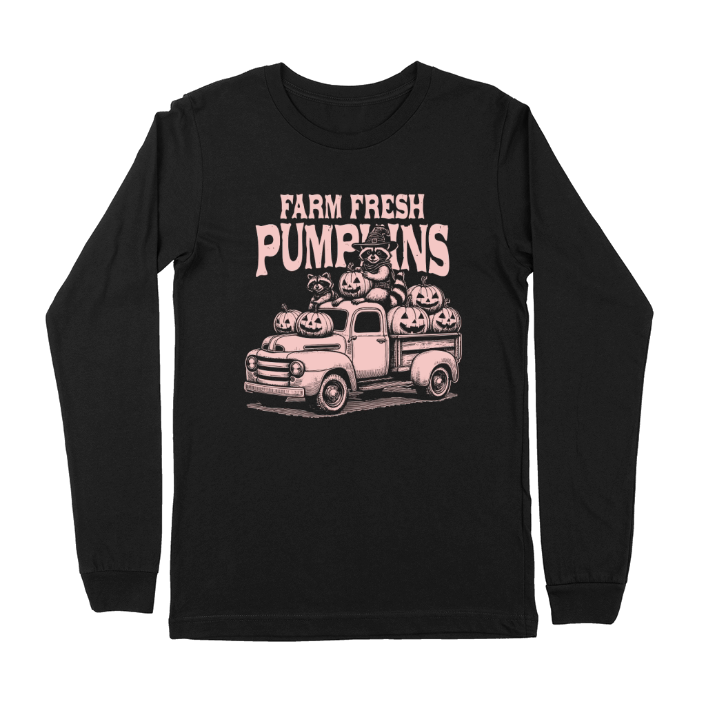 Farm fresh pumpkins Raccoon D Pink Premium Long Sleeve