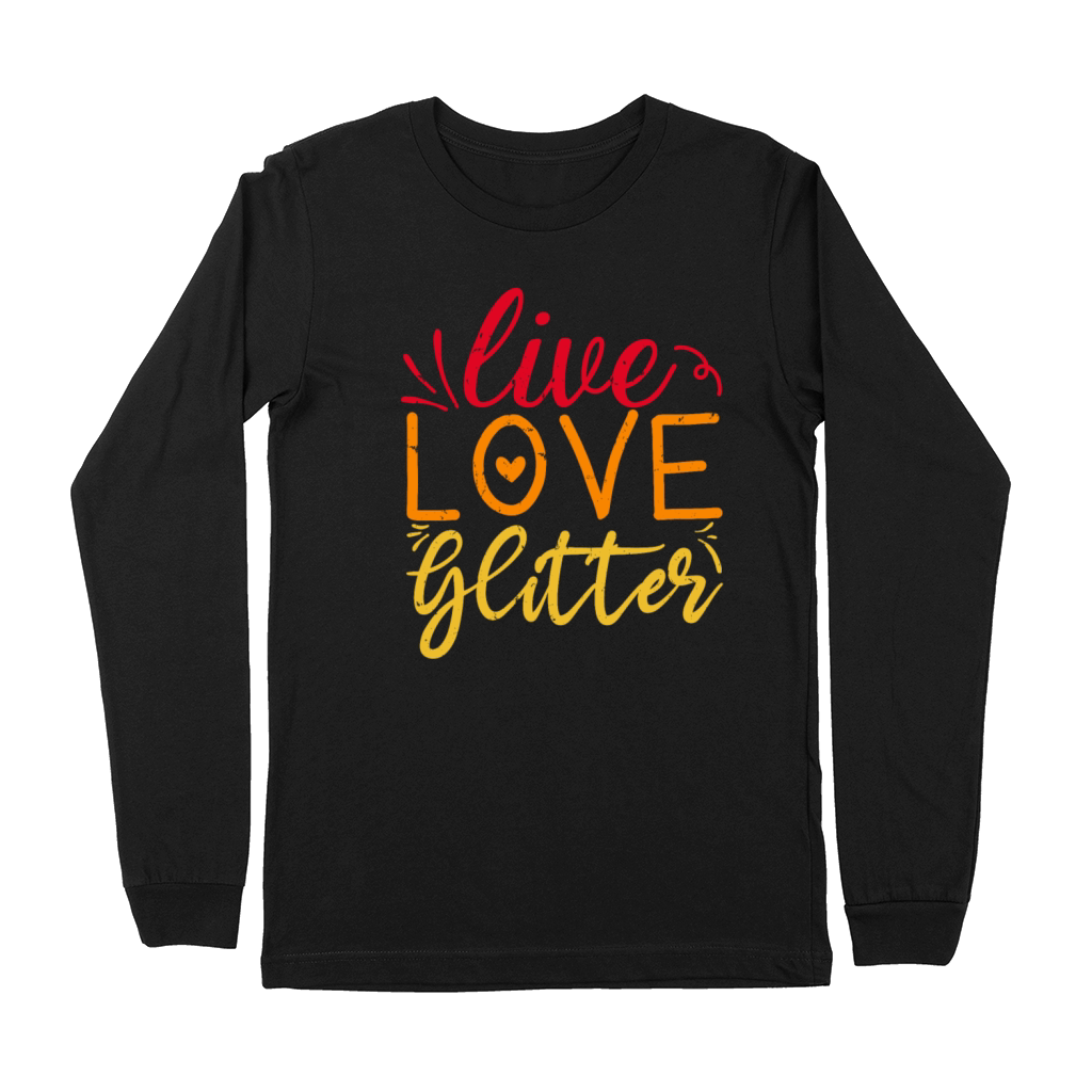 Live Love Glitter Crafting Lover Retro Vintage Premium Long Sleeve