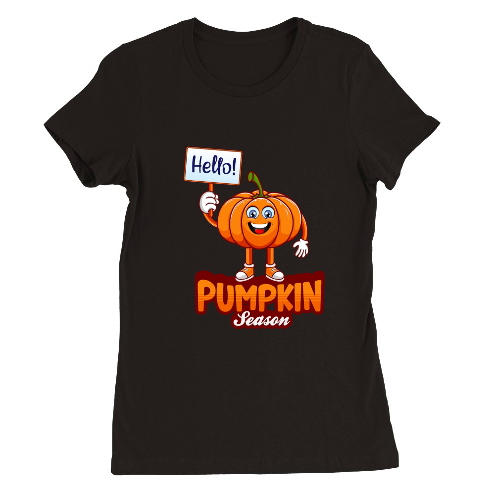 Hello! pumpkin season Premium Womens Crewneck T-shirt
