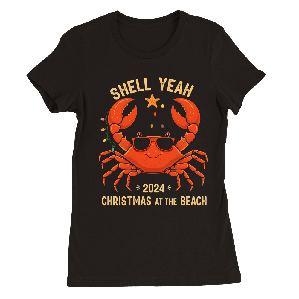 Shell Yeah Christmas At The Beach Premium Womens Crewneck T-shirt