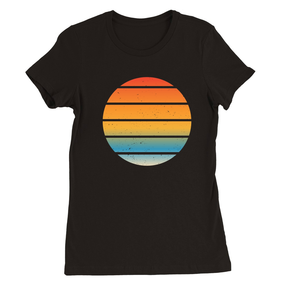 Vintage Retro Sunset (2) Premium Womens Crewneck T-shirt