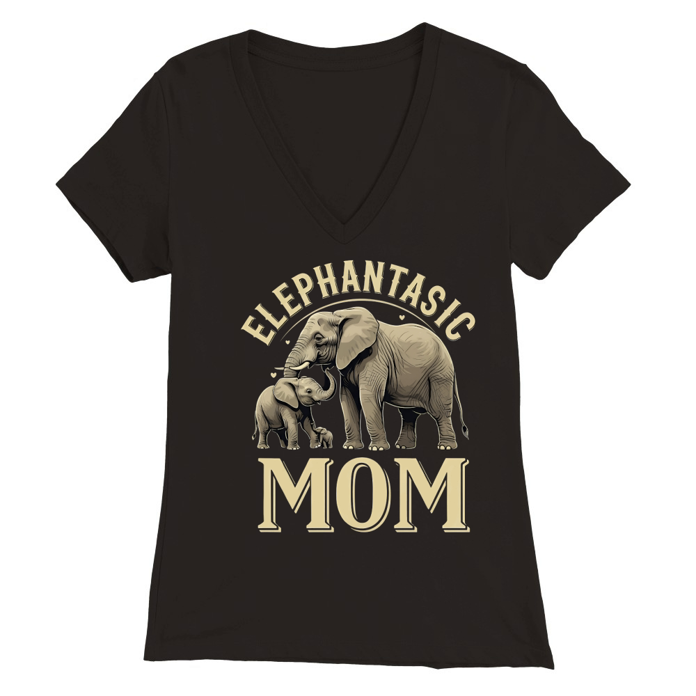 Elephantastic Mom 02 Premium Womens V-Neck T-shirt