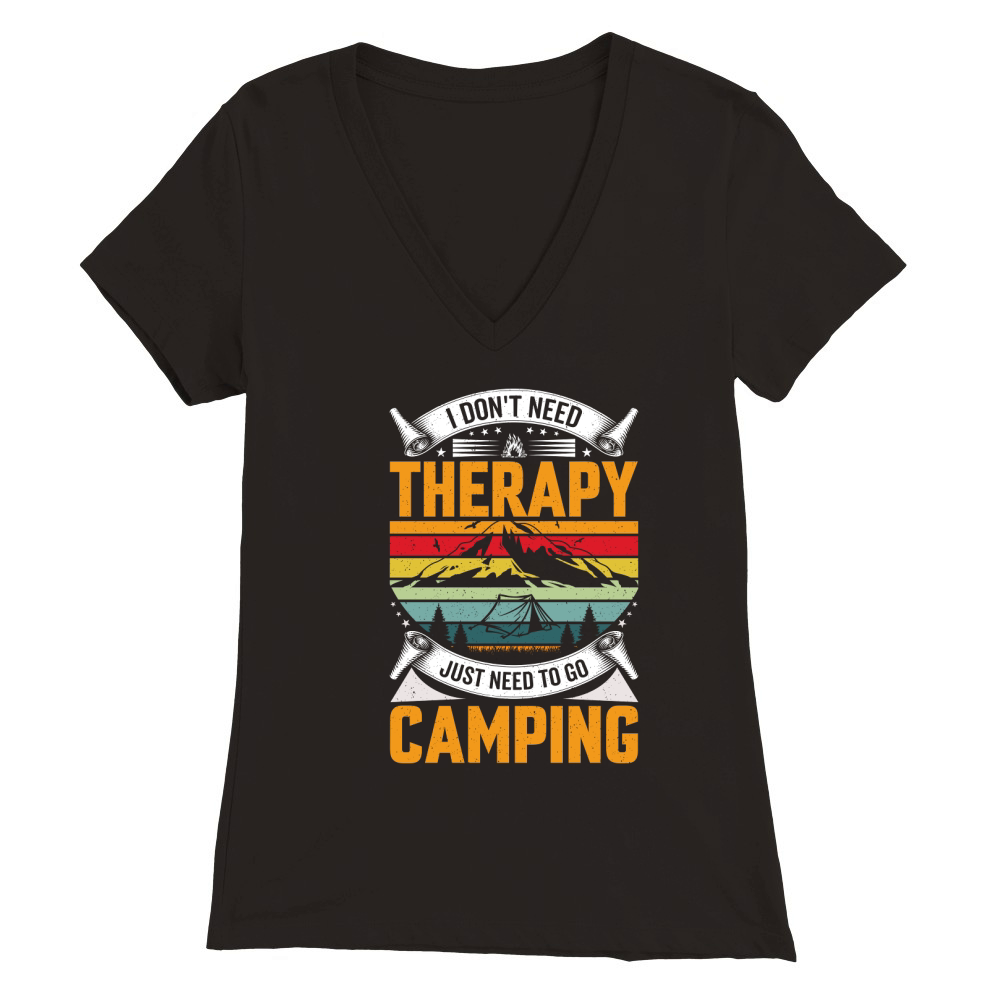 Therapy camping Premium Womens V-Neck T-shirt