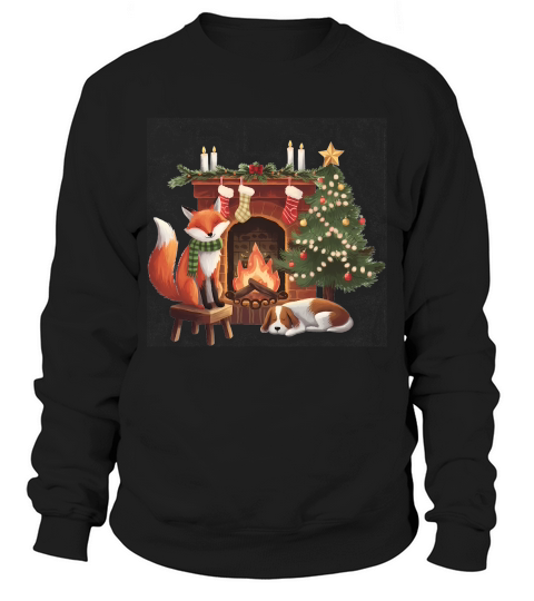 Christmas Fireplace Vintage 2 Sweatshirt Unisex