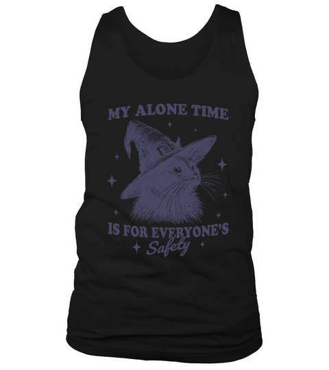 Cat Witch Hat Halloween L dViolet Tank Top Unisex