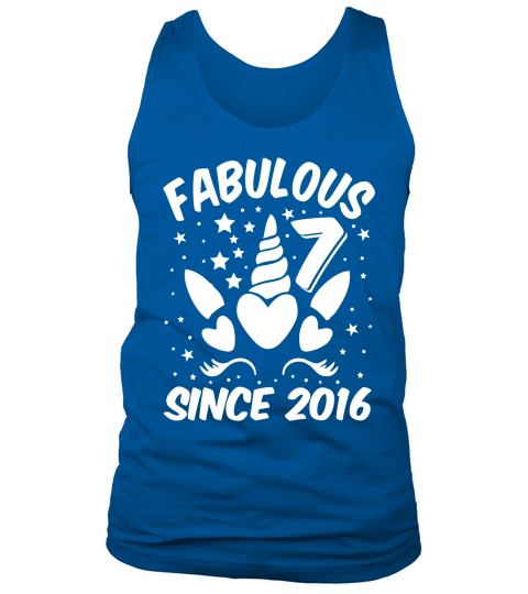 Fabulous 7 Since 2016 Unicorn Birthday T Shirt Design (2) Tank Top Unisex