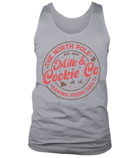 Vintage Christmas Sign The north pole milk & cookie co 300 Tank Top Unisex
