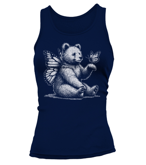 Bear With Butterfly Wings Vintage D White GR2 Tank top Woman