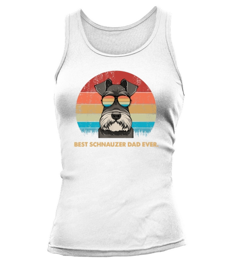 Dog Vintage Best Schnauzer Dad Ever Father Day Vintage Sunglas Tank top Woman