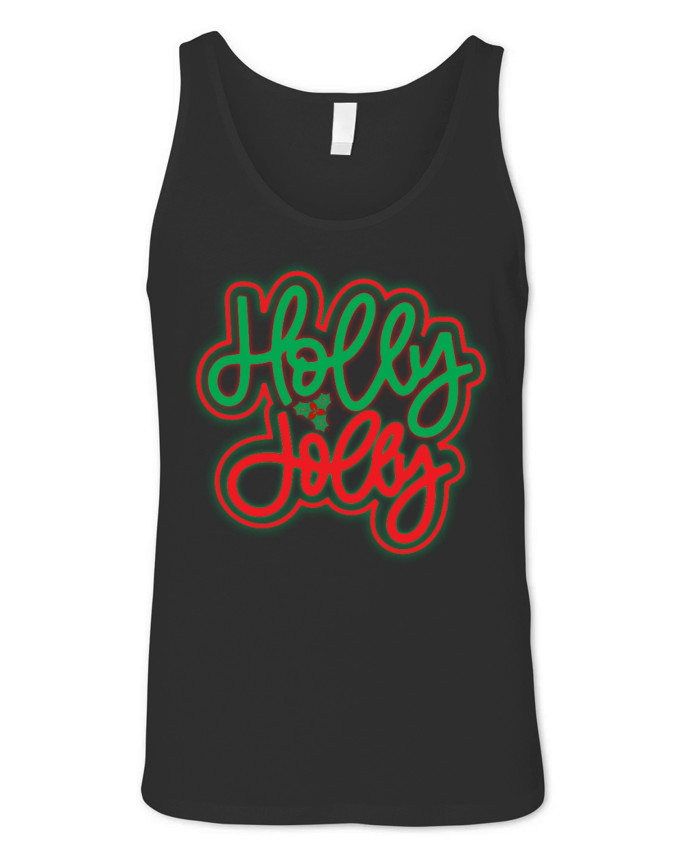 Christmas Holly Jolly Neon,Light  (1) Unisex Jersey Tank
