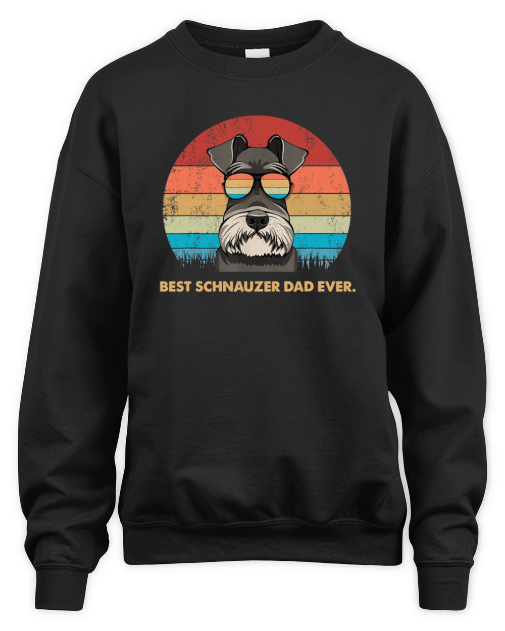 Dog Vintage Best Schnauzer Dad Ever Father Day Vintage Sunglas Unisex Premium Crewneck Sweatshirt