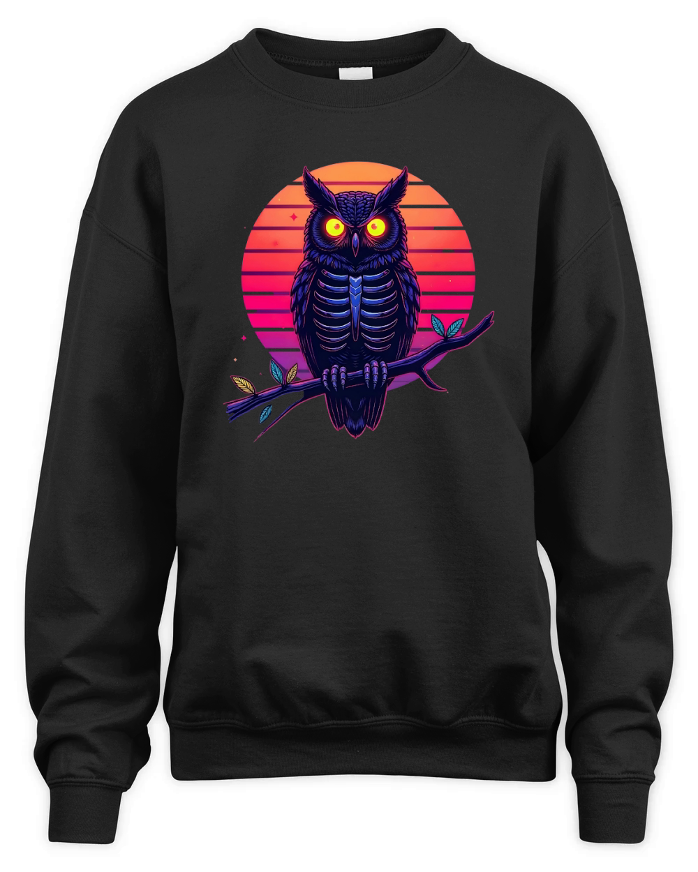 Owl Skeleton 02 Unisex Premium Crewneck Sweatshirt