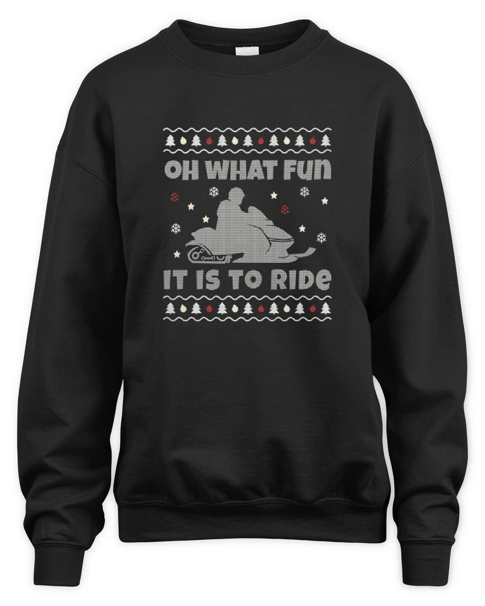 Snowmobile Ugly Christmas Unisex Premium Crewneck Sweatshirt