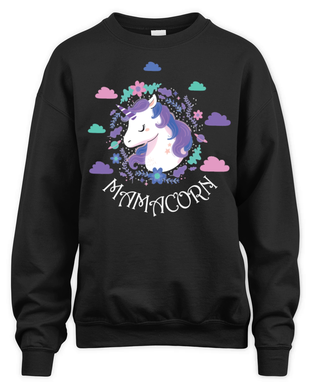 Unicorn Womens Funny Mamacorn Unicorn Costume Mom Unisex Premium Crewneck Sweatshirt