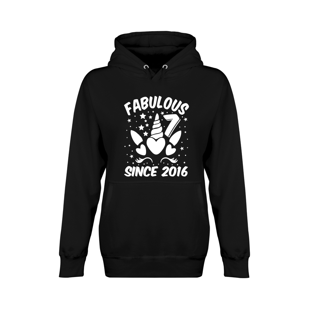 Fabulous 7 Since 2016 Unicorn Birthday T Shirt Design (2) Unisex Premium Pullover Hoodie