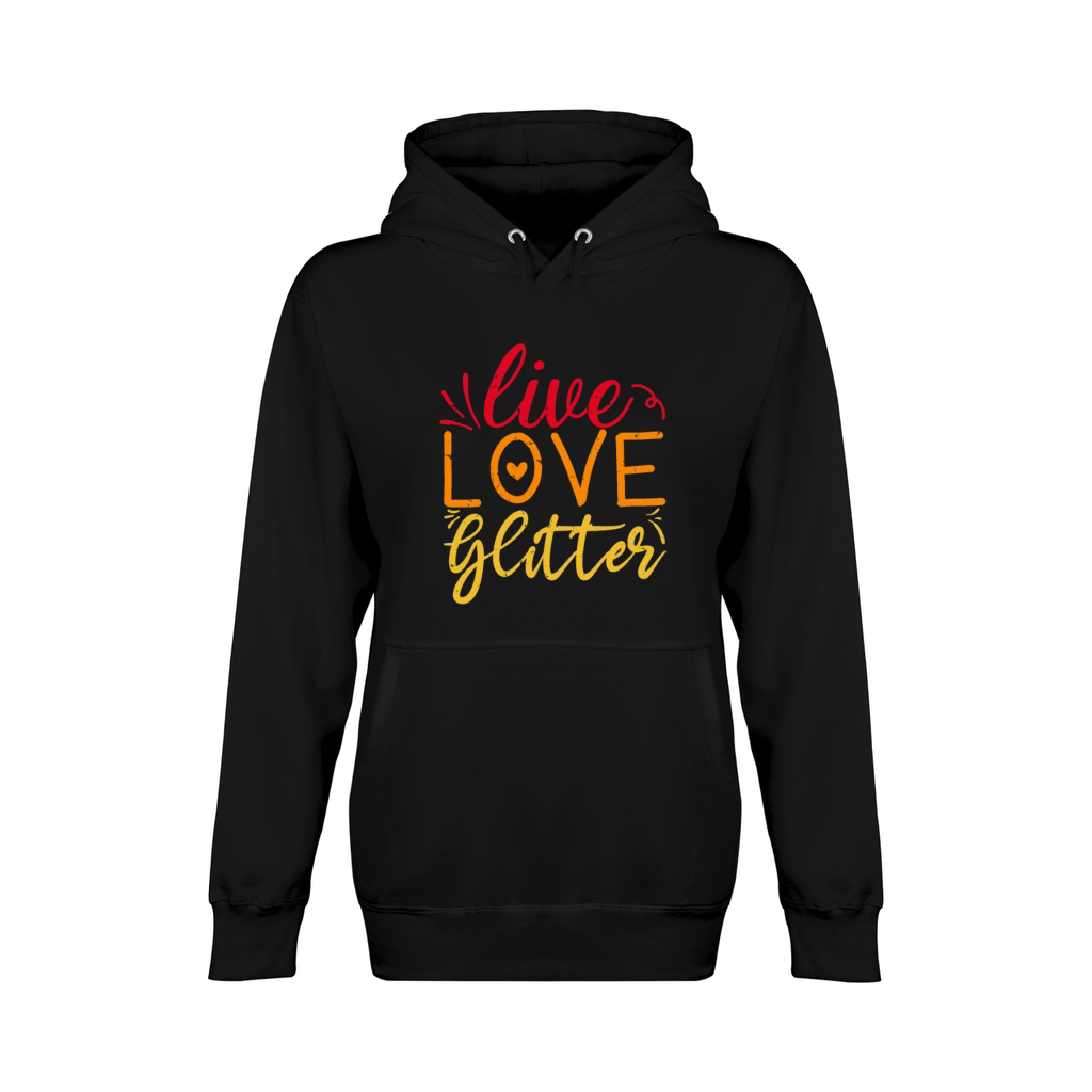 Live Love Glitter Crafting Lover Retro Vintage Unisex Premium Pullover Hoodie