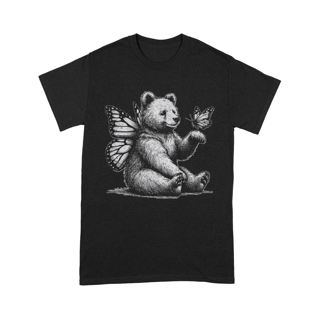 Bear With Butterfly Wings Vintage D White GR2 Unisex T-Shirt