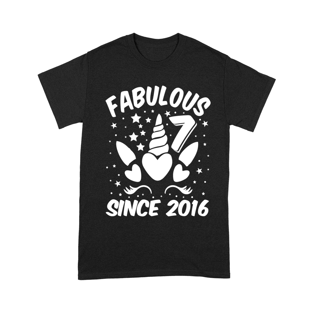 Fabulous 7 Since 2016 Unicorn Birthday T Shirt Design (2) Unisex T-Shirt