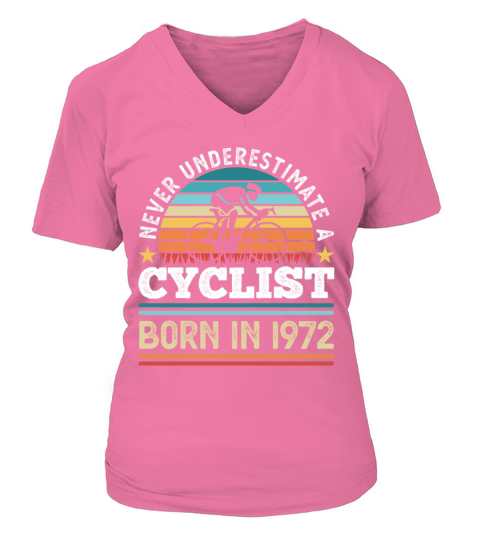 Cyclist born in 1972 50th Birthday Gift Cycling V-neck T-Shirt Woman