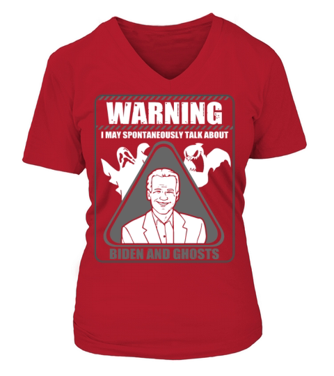 Halloween Joe Biden horror ghost scary V-neck T-Shirt Woman