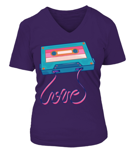 Love music tape V-neck T-Shirt Woman