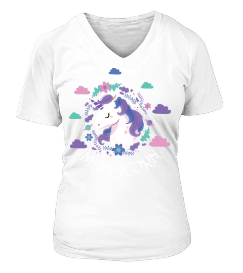 Unicorn Womens Funny Mamacorn Unicorn Costume Mom V-neck T-Shirt Woman