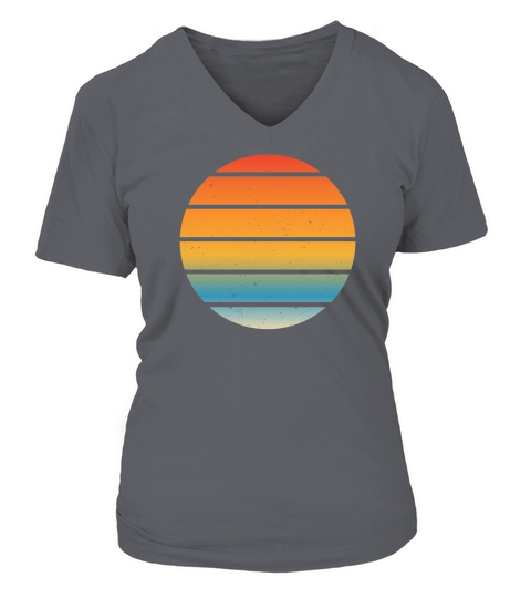 Vintage Retro Sunset (2) V-neck T-Shirt Woman