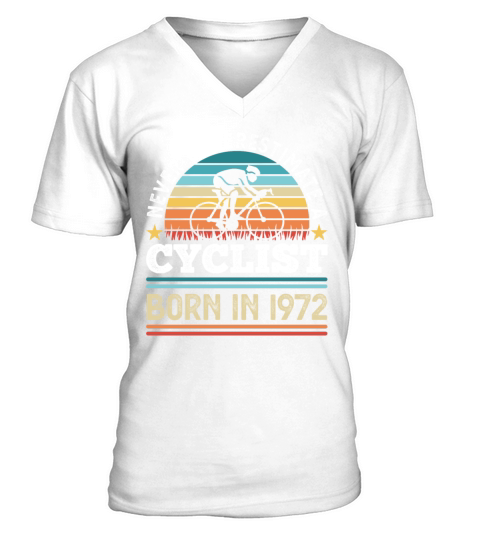 Cyclist born in 1972 50th Birthday Gift Cycling V-Neck T-shirt