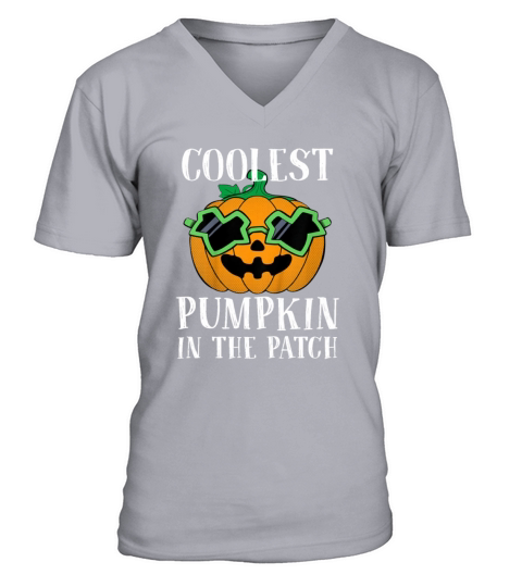 Kids Coolest Pumpkin In The Patch Halloween Costum V-Neck T-shirt