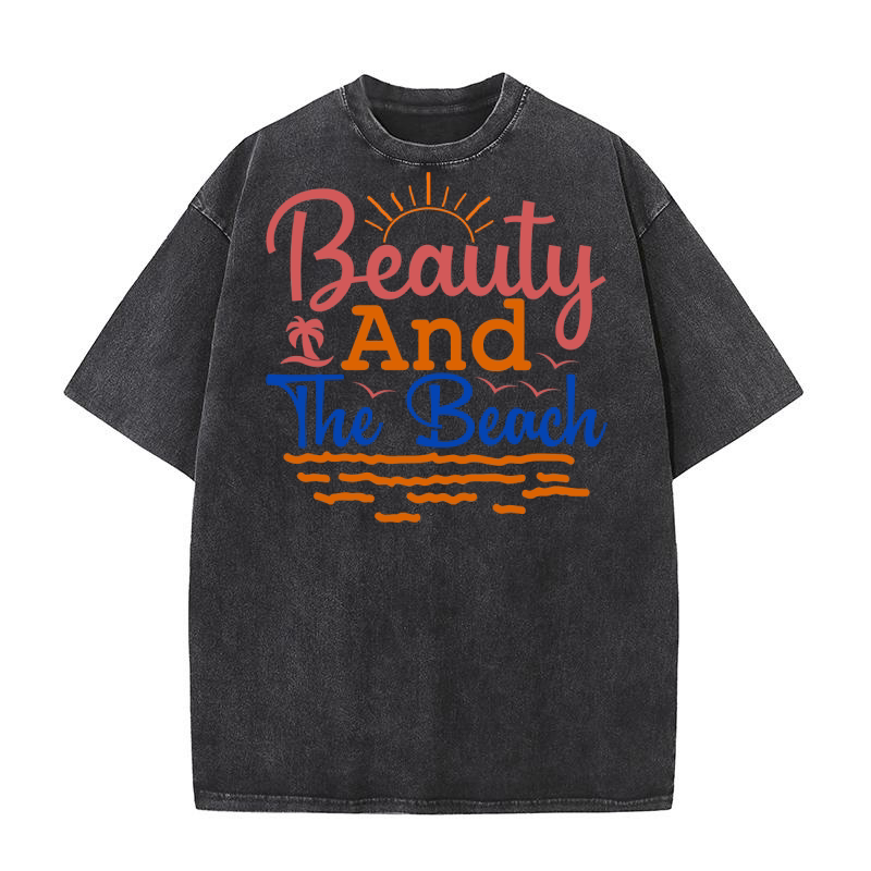 Beauty and the beach 1 Washed T-Shirt