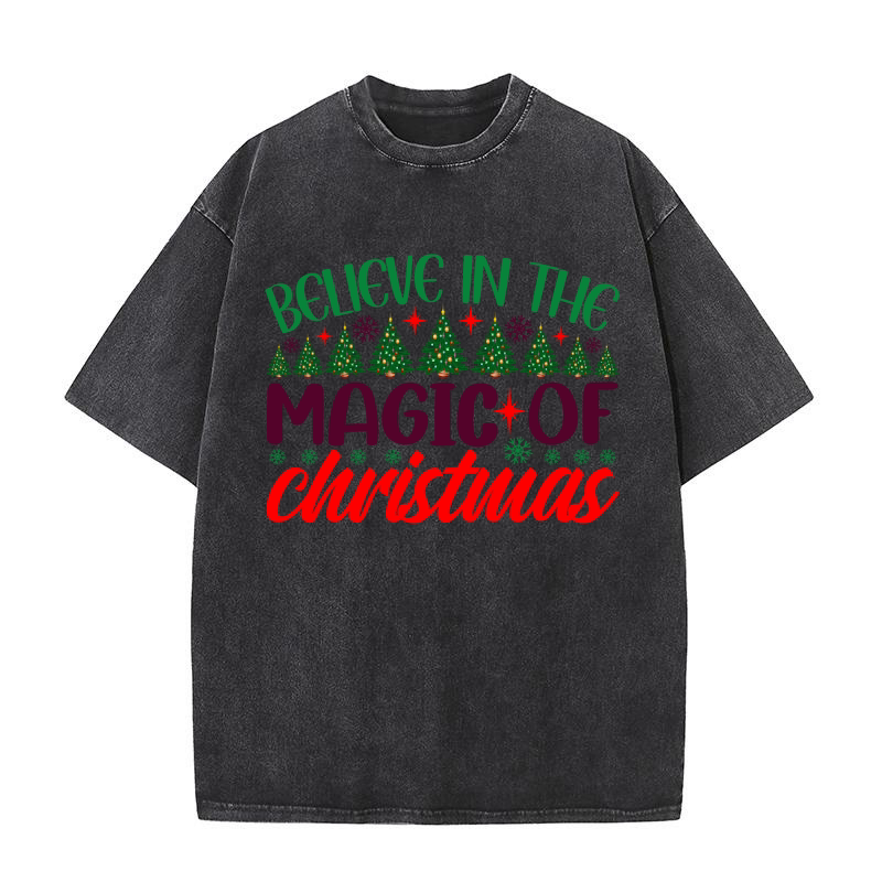 Believe In The Magic Of Christmas Washed T-Shirt
