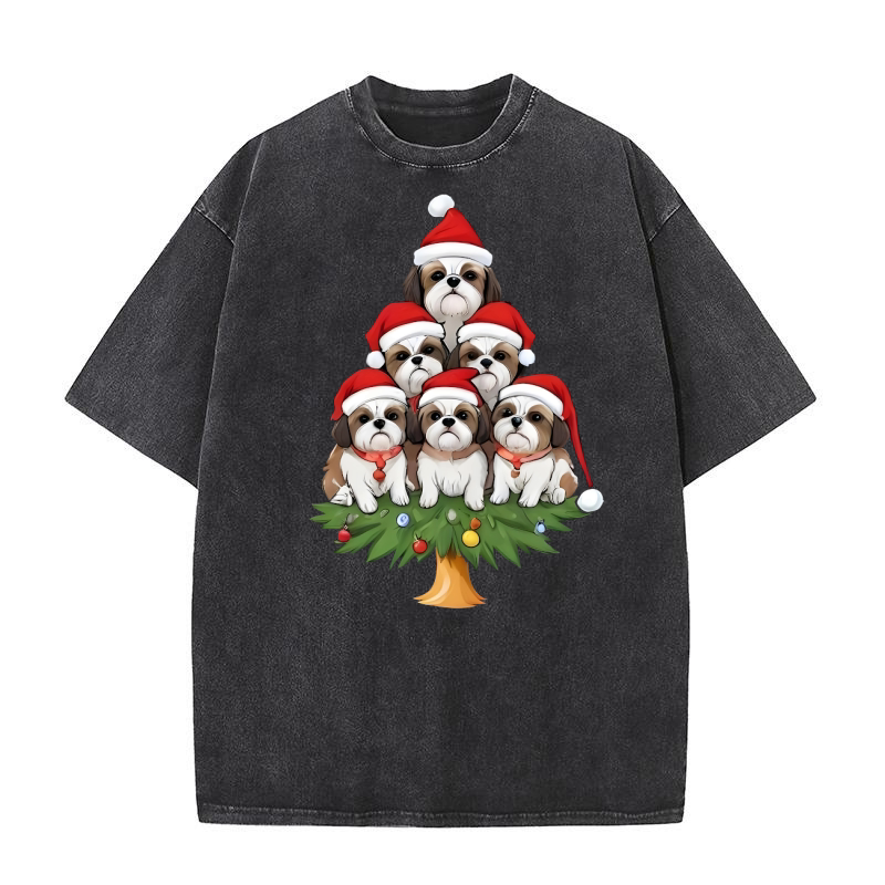 Dog Christmas 9 02 Washed T-Shirt