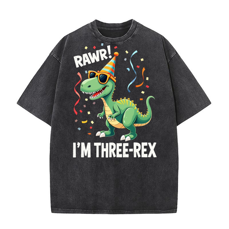Im three rex rawr! Washed T-Shirt