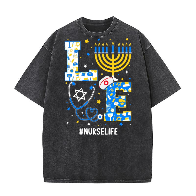 Love Hanukkah 3.02 Washed T-Shirt