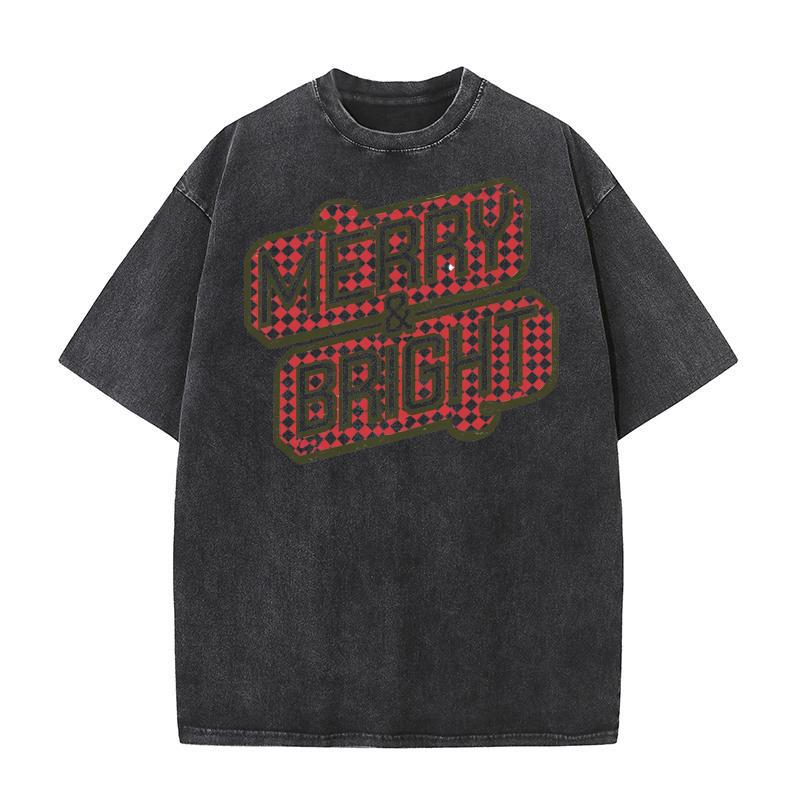 Merry & bright christmas 7 Washed T-Shirt