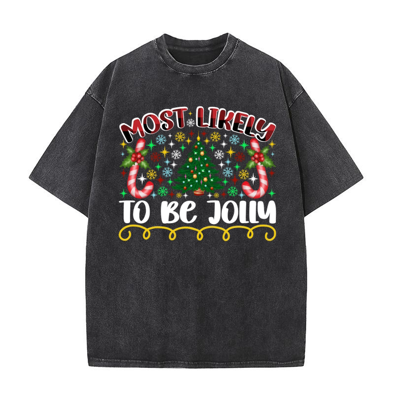 Most Likely To Be Jolly Washed T-Shirt