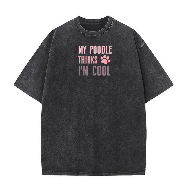 My poodle thinks im cool Washed T-Shirt