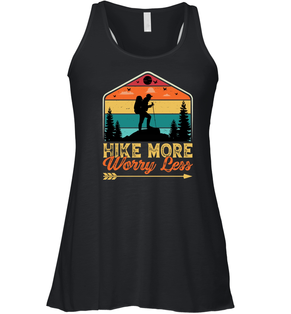 Hike More Worry Less Hiking T Shirt Design (1) Women's Flowy Tank Top