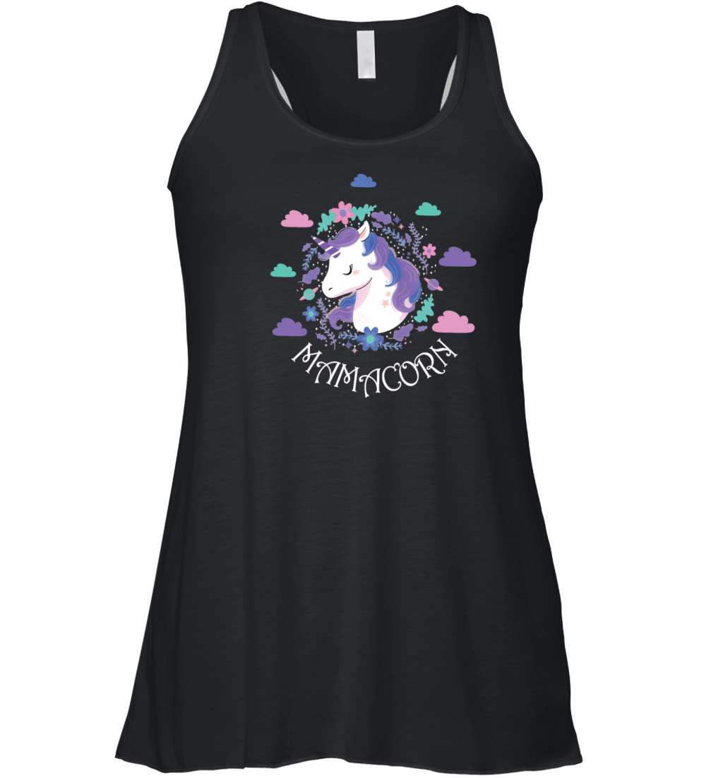Unicorn Womens Funny Mamacorn Unicorn Costume Mom Women's Flowy Tank Top