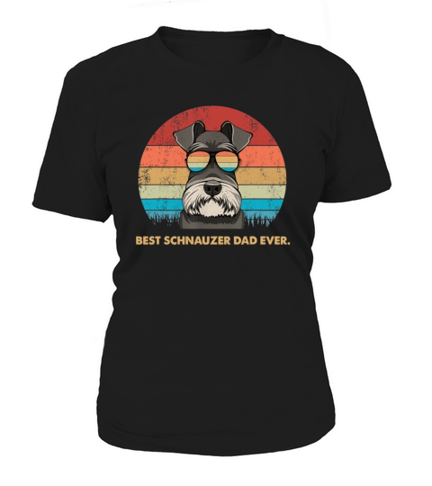 Dog Vintage Best Schnauzer Dad Ever Father Day Vintage Sunglas Women's T-Shirt
