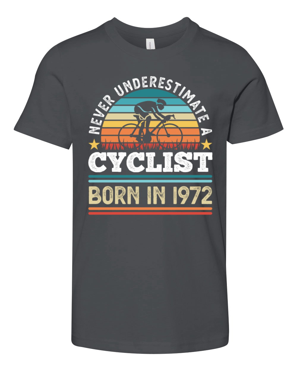 Cyclist born in 1972 50th Birthday Gift Cycling Youth Unisex Jersey Tee