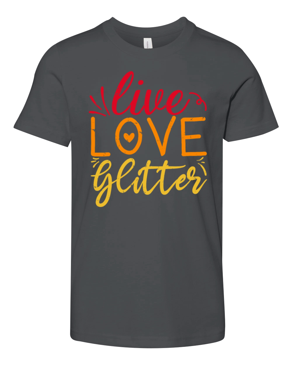 Live Love Glitter Crafting Lover Retro Vintage Youth Unisex Jersey Tee