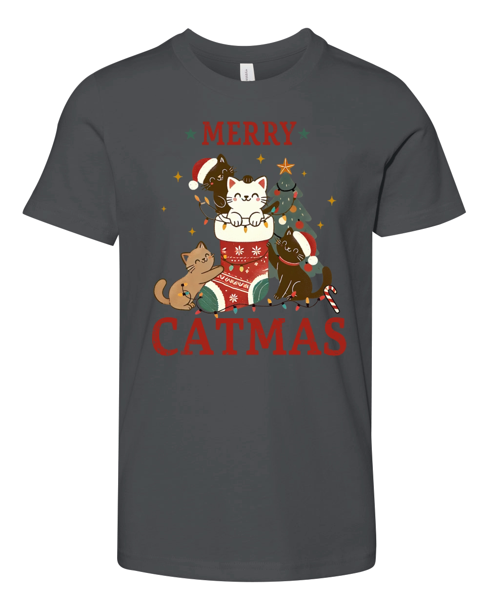 Merry Catmas Youth Unisex Jersey Tee