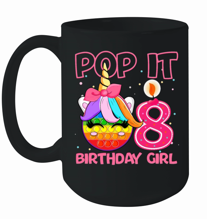 Birthday Girl Pop It 8th Birthday Unicorn Fidget Ceramic Mug