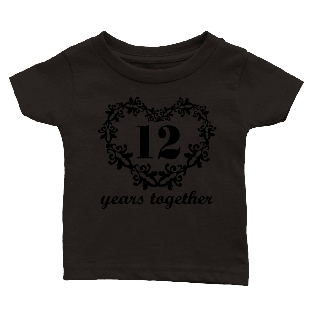12th Anniversary 12 Years Together Classic Baby Crewneck T-shirt