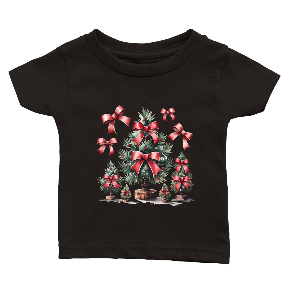 Christmas Bows and Pine Vintage Classic Baby Crewneck T-shirt