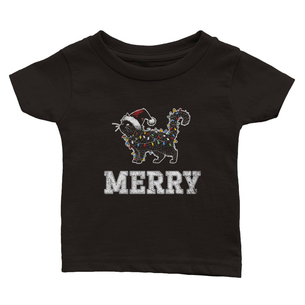 MERRY CAT WRAPPED BY CHRISTMAS LIGHTS D Color 5 GR Classic Baby Crewneck T-shirt