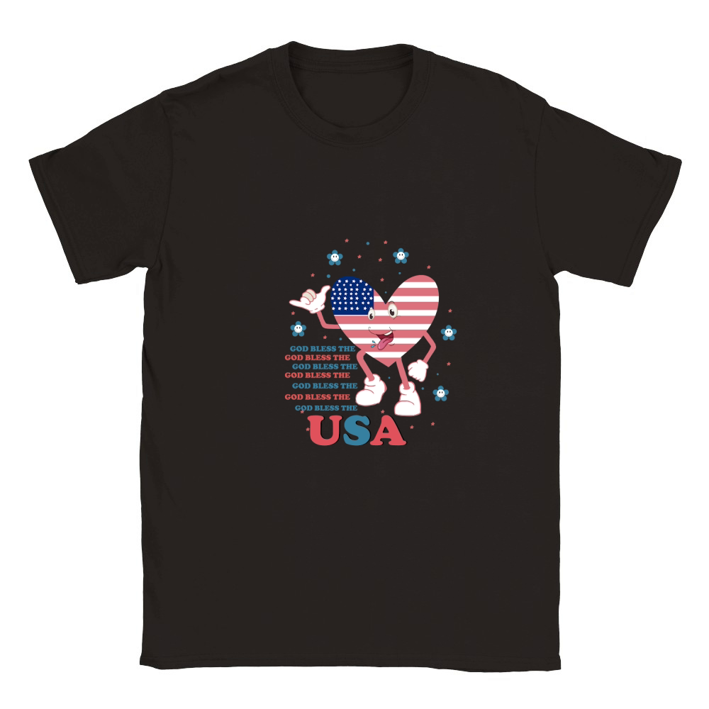 God Bless The Usa 02 Classic Kids Crewneck T-shirt