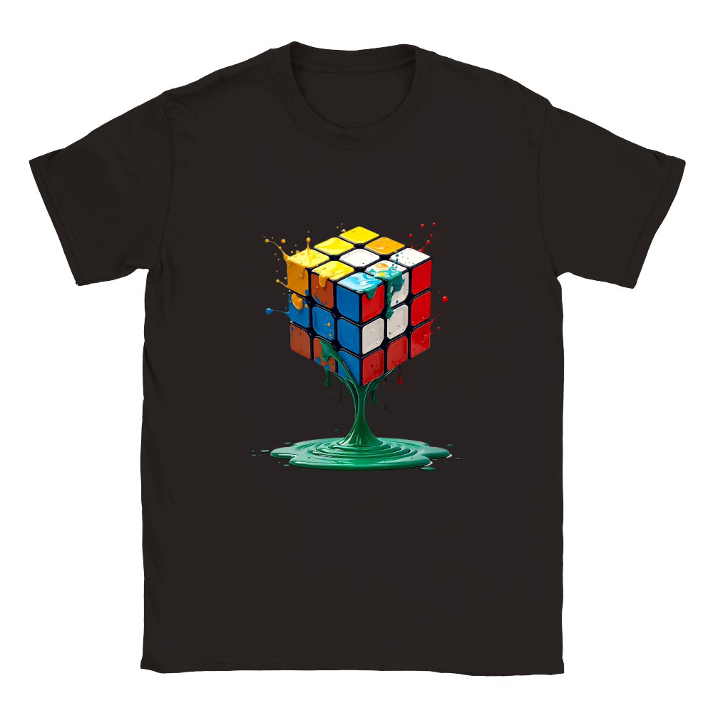 Playful Rubiks Cube Illustration Classic Kids Crewneck T-shirt